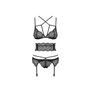 Ensemble de Lingerie en Dentelle Obsessive Frivolla Noir S/M