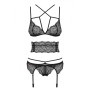 Ensemble de Lingerie en Dentelle Obsessive Frivolla Noir S/M