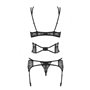 Ensemble de Lingerie en Dentelle Obsessive Frivolla Noir S/M