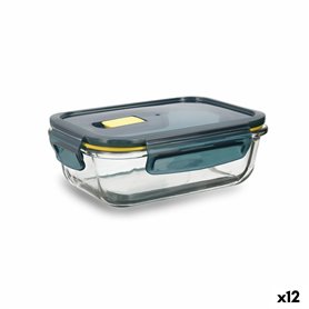 Boîte à lunch hermétique Quid Astral Rectangulaire 640 ml Bleu verre (12 Unités)