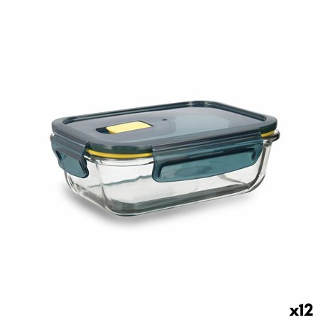 Boîte à lunch hermétique Quid Astral Rectangulaire 640 ml Bleu verre (12 Unités)