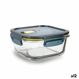 Boîte à lunch hermétique Quid Astral 800 ml Carré Bleu verre (12 Unités)