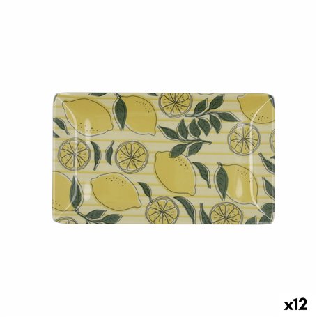 Plateau apéritif Quid Sicilia Multicouleur Bioplastique Citron 25 x 15 x 2 cm (12 Unités)