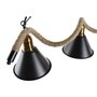 Suspension DKD Home Decor Naturel Noir Métal Corde 50 W (85 x 18 x 20 cm)