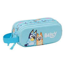 Trousse Fourre-Tout Double Bluey Bleu ciel 21 x 8 x 6 cm