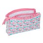 Trousse Fourre-Tout Triple Moos Flores Multicouleur 22 x 12 x 3 cm