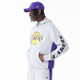 Sweat à capuche homme New Era La Lakers NBA Gris