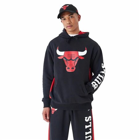 Sweat à capuche homme New Era Chicago Bulls NBA Noir