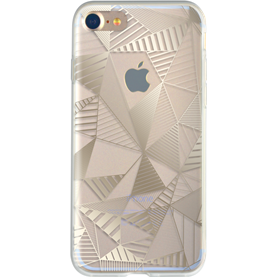 Coque semi-rigide transparente triangles dorés pour iPhone SE (2020)/8/7