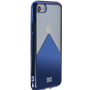 Coque souple transparente et métal bleu Colorblock pour iPhone SE (2020)/8/7/6S/