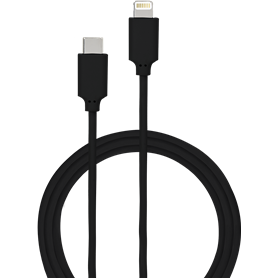 Câble USB C/Lightning 2m Noir - 2.4A Bigben