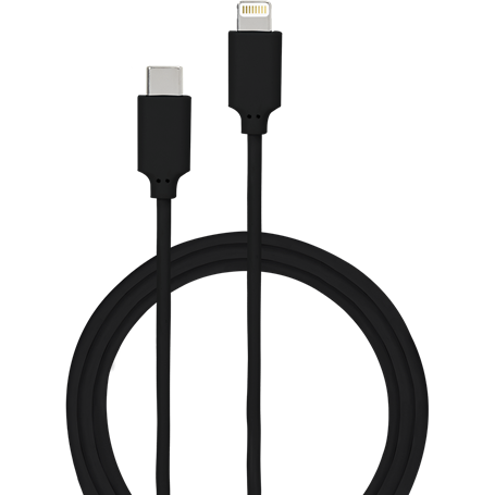 Câble USB C/Lightning 2m Noir - 2.4A Bigben