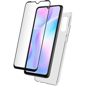 Pack Redmi 9A Accessoires Coque Transparente + Verre trempé Bigben