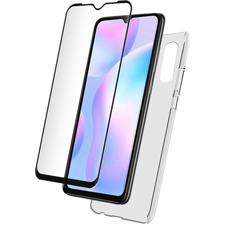 Pack Redmi 9A Accessoires Coque Transparente + Verre trempé Bigben