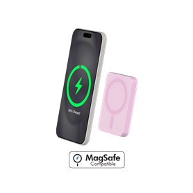 Powerbank 5000mAh Compatible MagSafe Induction 15W Rose - Garanti à vie Force Power