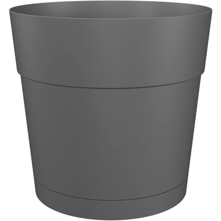 Pot a fleurs et plantes rond CAPRI LARGE - Plastique - Réservoir d'eau - diametre 40 cm - Anthracite - ARTEVASI