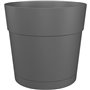 Pot a fleurs et plantes rond CAPRI LARGE - Plastique - Réservoir d'eau - diametre 40 cm - Anthracite - ARTEVASI