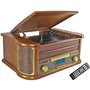 INOVALLEY RETRO29E-N Chaîne Hifi vinyle style rétro - Bluetooth 5.0 - 2x20W - Lecteur CD / K7 audio - Radio FM - Port USB 2.0