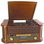 INOVALLEY RETRO29E-N Chaîne Hifi vinyle style rétro - Bluetooth 5.0 - 2x20W - Lecteur CD / K7 audio - Radio FM - Port US