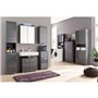 Meuble haut de salle de bain - AMANDA - 1 porte - Gris brillant - 37 x 77 x 23 cm