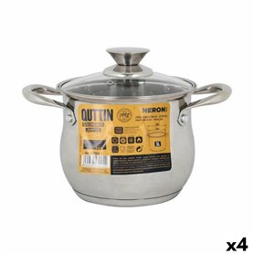 Casserole avec couvercle en verre Quttin New Neron Acier 17