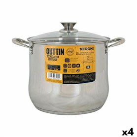 Casserole avec couvercle en verre Quttin New Neron Acier 27