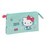 Trousse Fourre-Tout Double Hello Kitty Sea lovers Turquoise 22 x 12 x 3 cm
