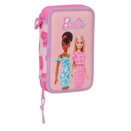 Plumier double Barbie Love Rose 12.5 x 19.5 x 4 cm 28 Pièces