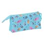 Trousse Fourre-Tout Triple Bluey Bleu ciel 22 x 12 x 3 cm