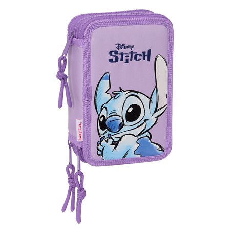 Pochette à crayons triple Lilo & Stitch Sweet Bleu Lila 12