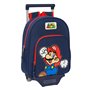 Cartable à roulettes Super Mario World Blue marine 28 x 34 x 10 cm