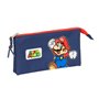 Trousse Fourre-Tout Triple Super Mario World Blue marine 22 x 12 x 3 cm