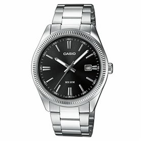 Montre Homme Casio DATE Argenté Multifonction Noir (Ø 39 mm)