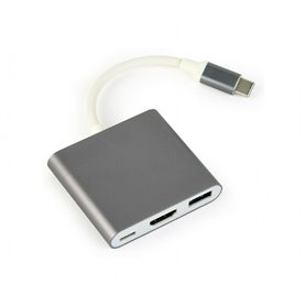 Hub USB-C 3 Ports GEMBIRD A-CM-HDMIF-02-SG Gris