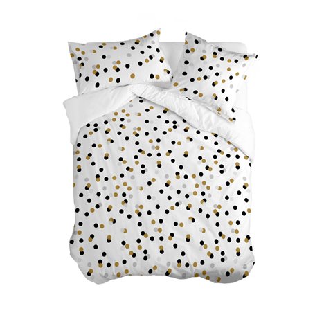 Housse de Couette HappyFriday Blanc Golden dots Multicouleur 240 x 220 cm