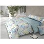 Parure de couette Pierre Cardin HOJARASCA Bleu Lit king size 4 Pièces