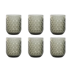 Set de Verres Home ESPRIT Gris Verre 240 ml (6 Unités)