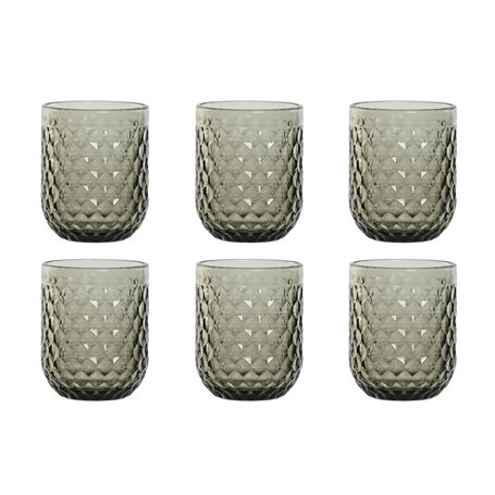 Set de Verres Home ESPRIT Gris Verre 240 ml (6 Unités)