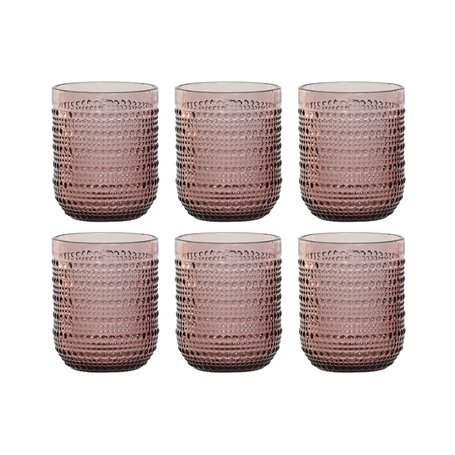 Set de Verres Home ESPRIT Rose Verre 240 ml (6 Unités)