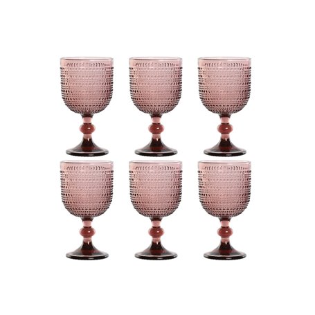 Set de Verres Home ESPRIT Rose Verre 325 ml (6 Unités)