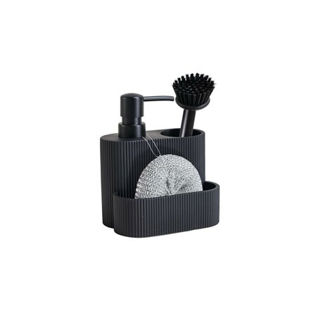 Brosse à récurer avec manche et distributeur de savon Home ESPRIT Noir Résine ABS 13