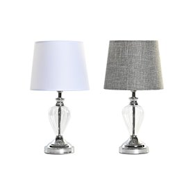 Lampe de bureau Home ESPRIT Blanc Gris Métal Verre 20 x 20 x 37 cm (2 Unités)