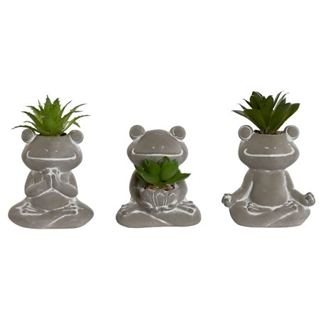 Plante décorative Home ESPRIT Polyéthylène Ciment Grenouille 7