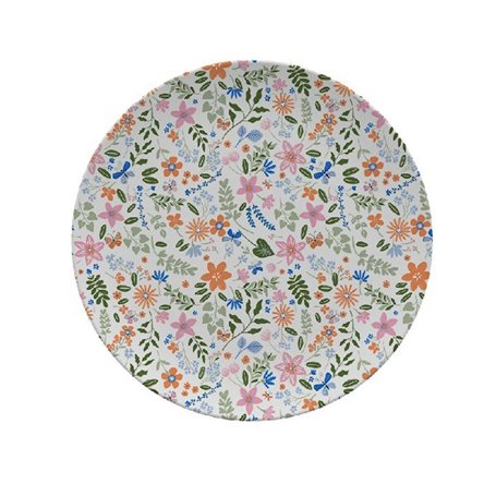 Assiette plate Versa Polyéthylène RPET Fleurs Ø 25 cm