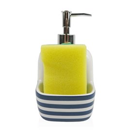 Distributeur de Savon Versa Bleu Céramique Rayures 9