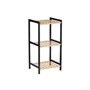 Etagère de salle de bains 35 x 30 x 70 cm Noir Naturel Bambou Bois de pin