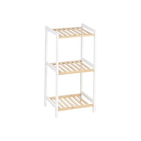 Etagère de salle de bains 35 x 30 x 70 cm Blanc Naturel Bambou Bois de pin