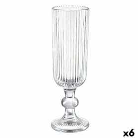 Coupe de champagne Rayures Transparent verre 160 ml (6 Unités)