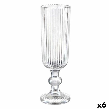 Coupe de champagne Rayures Transparent verre 160 ml (6 Unités)