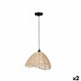 Suspension Naturel Rotin 60 W conique 220 -240 V 34 x 20 x 30 cm (2 Unités)